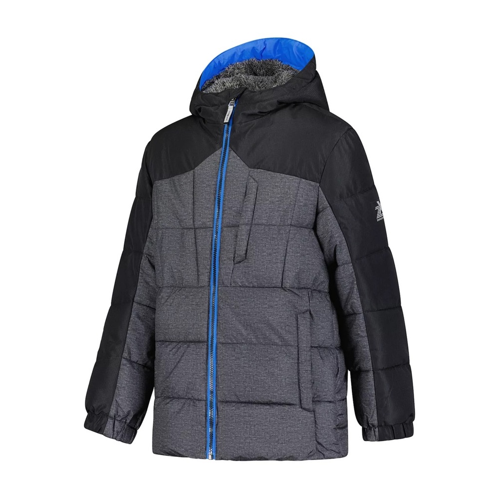 ZeroXposur Black Gray Blue Magnetic Puffer Heavyweight Hooded Jacket Kids 14/16